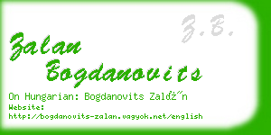zalan bogdanovits business card